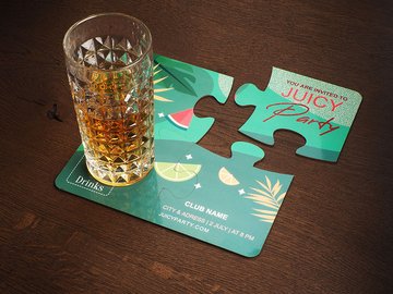 Zestaw 4 podkładek pod szklankę PUZZLE 183511743